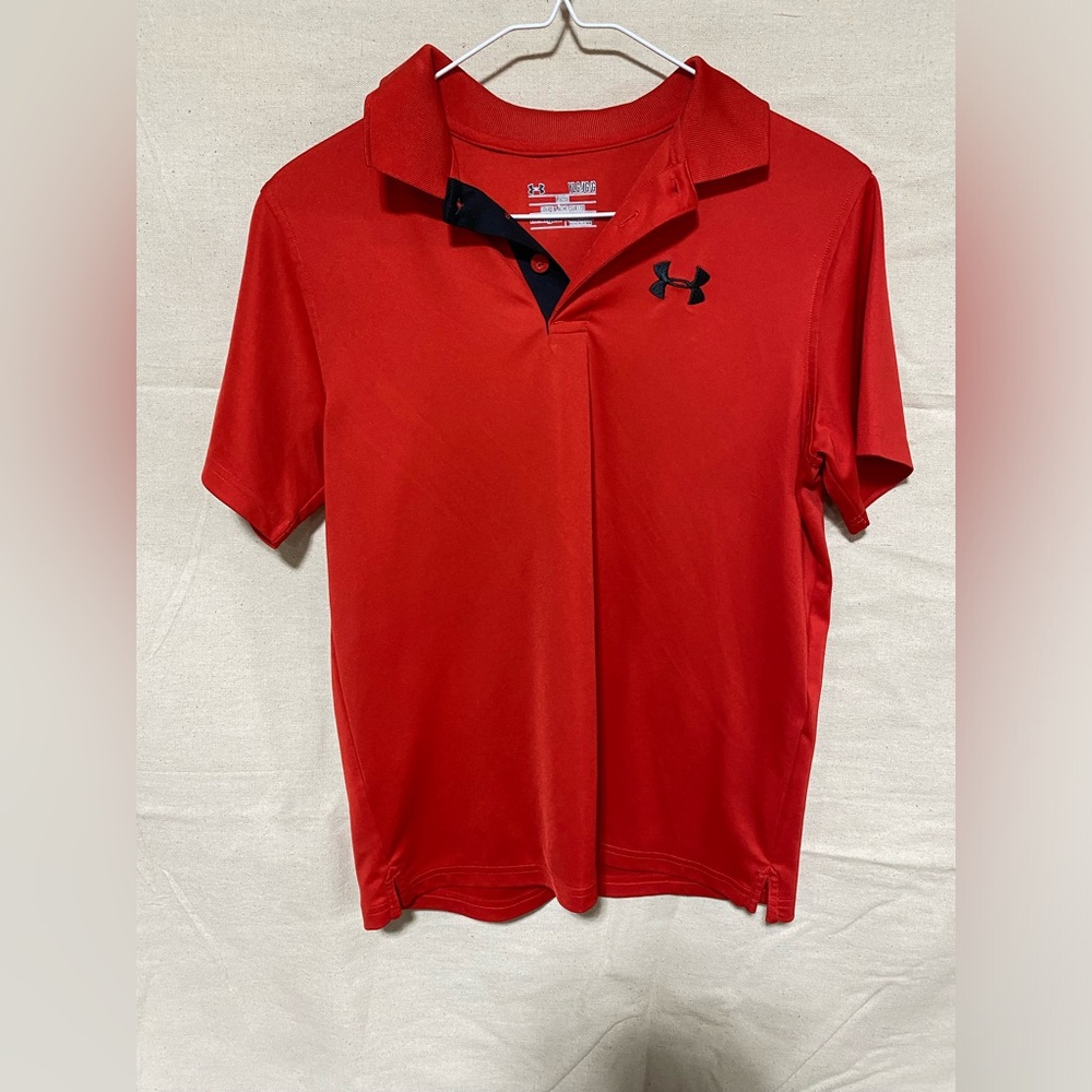 Boys Under Armour Red Polo Shirt